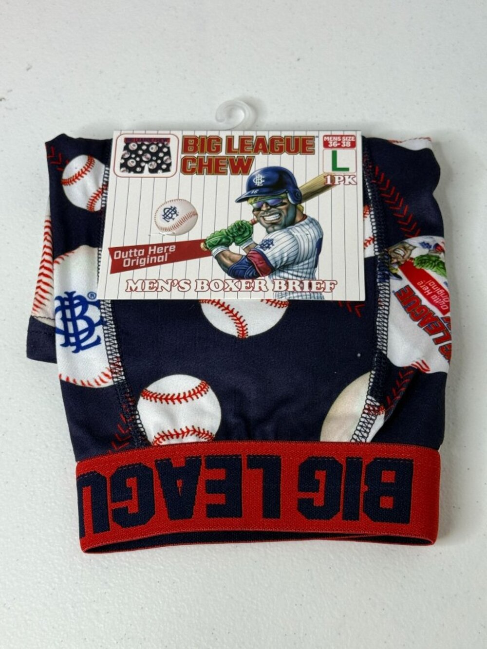 Big League Chew Mens L Boxer Brief Baseball Novelty Retro New